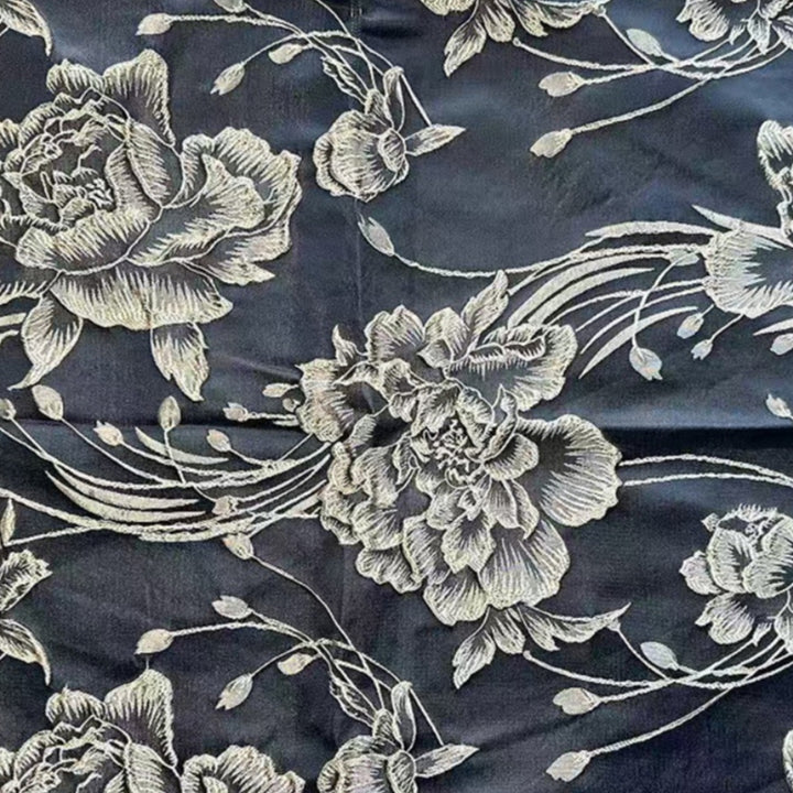 Robe mère de la mariée, Gaine/Colonne, Col Carré, Jacquard, Manches Courtes, Longueur de la Cheville, Florale, Froncée