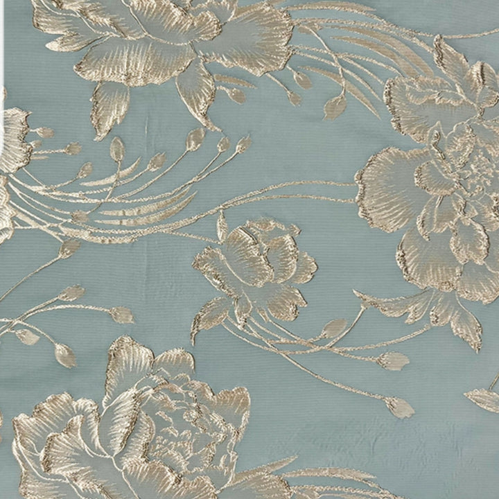 Robe mère de la mariée, Gaine/Colonne, Col Carré, Jacquard, Manches Courtes, Longueur de la Cheville, Florale, Froncée