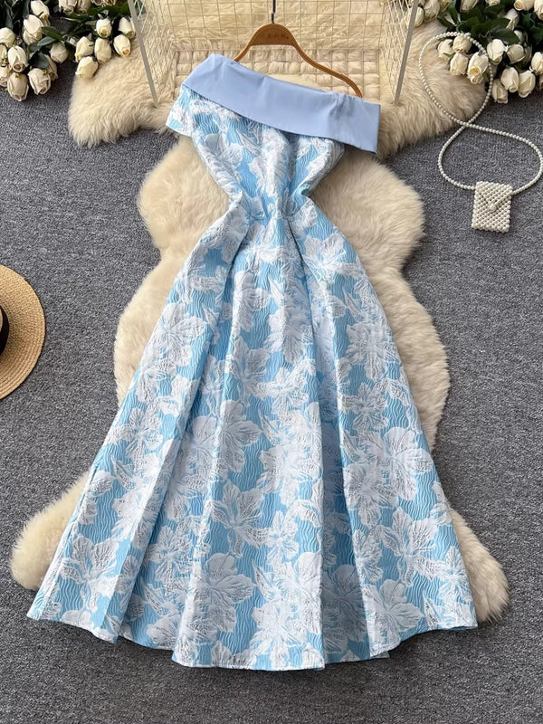 Robe Florale d'Invitée de Mariage Ligne A/Princesse Une Épaule Longueur Cheville Sans Manches