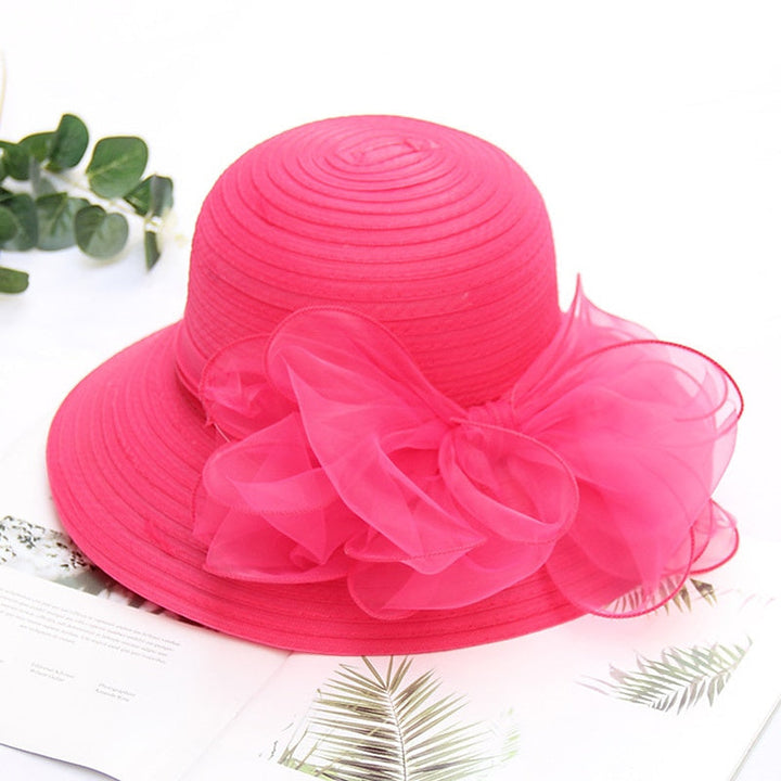 Fascinators Organza Holiday Beach Élégant Vintage avec Appliques de Couleur Pure Coiffe avec Bowknot