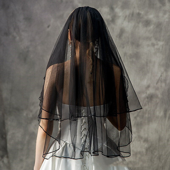 Voile de Mariée à Deux Niveaux / Voiles de Coude avec Tulle Fleuri