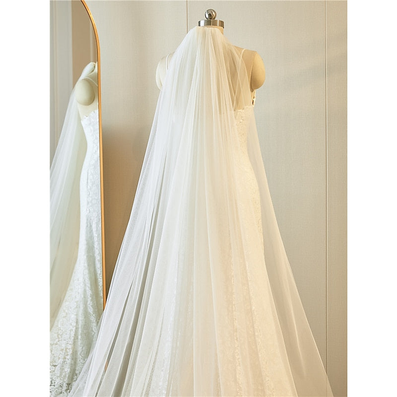 Applique en Dentelle à Un Niveau / Voiles de Mariage en Dentelle avec Broderie / Appliques