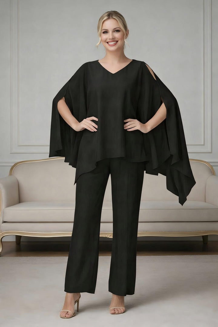 Ensemble pantalon 2 pièces mousseline mère de la mariée confortable