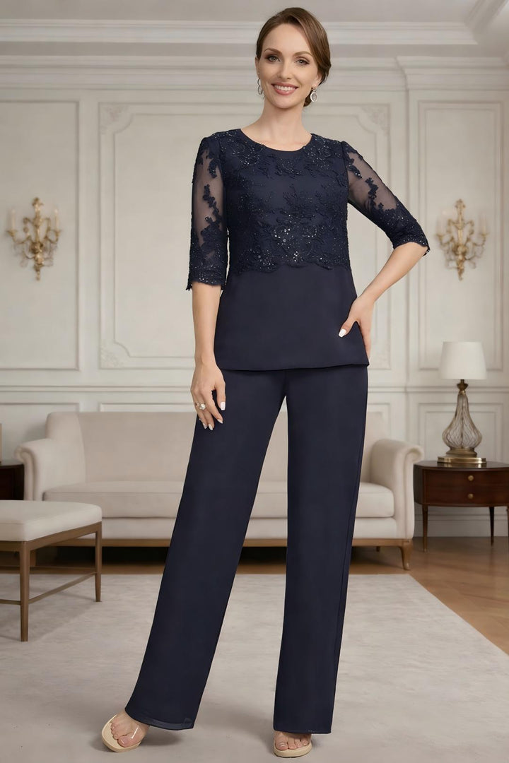 Ensemble pantalon dentelle sequins