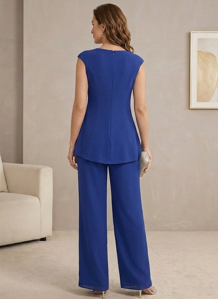 Robes de Mère de la Mariée,Tailleur-pantalon en mousseline à paillettes