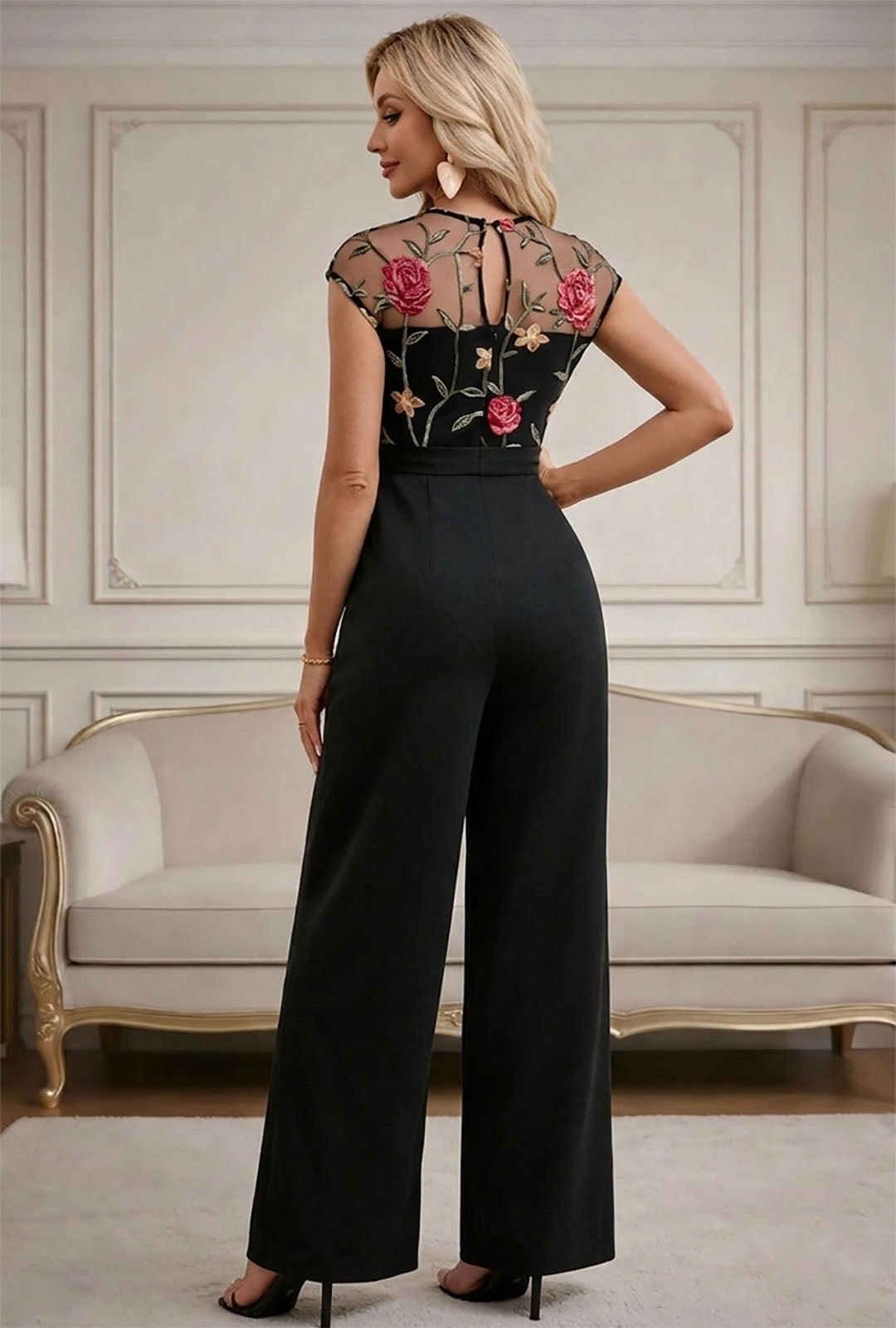 Combinaison maxi en tulle noir