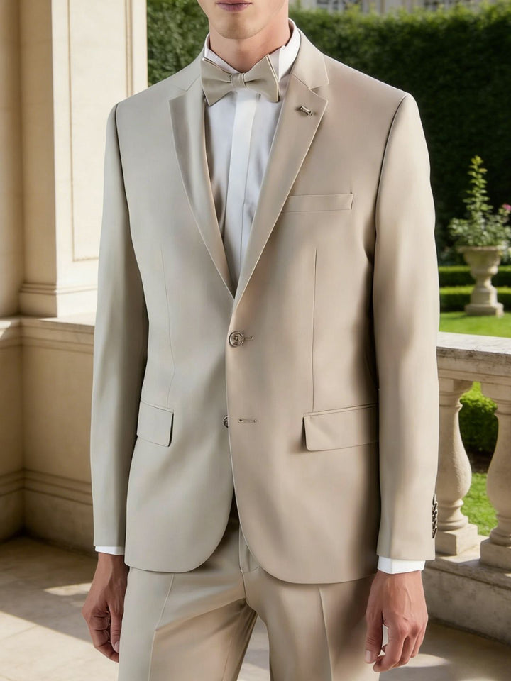 Costume beige à deux boutons