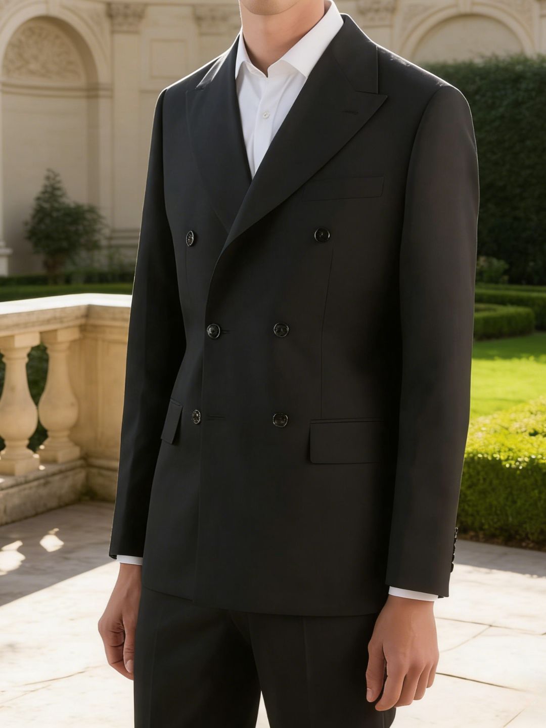 Costume noir croisé