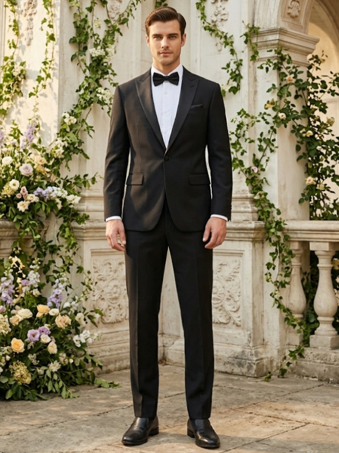 Veste homme de costume, 2 pièces, stretch et anti-rides, noir