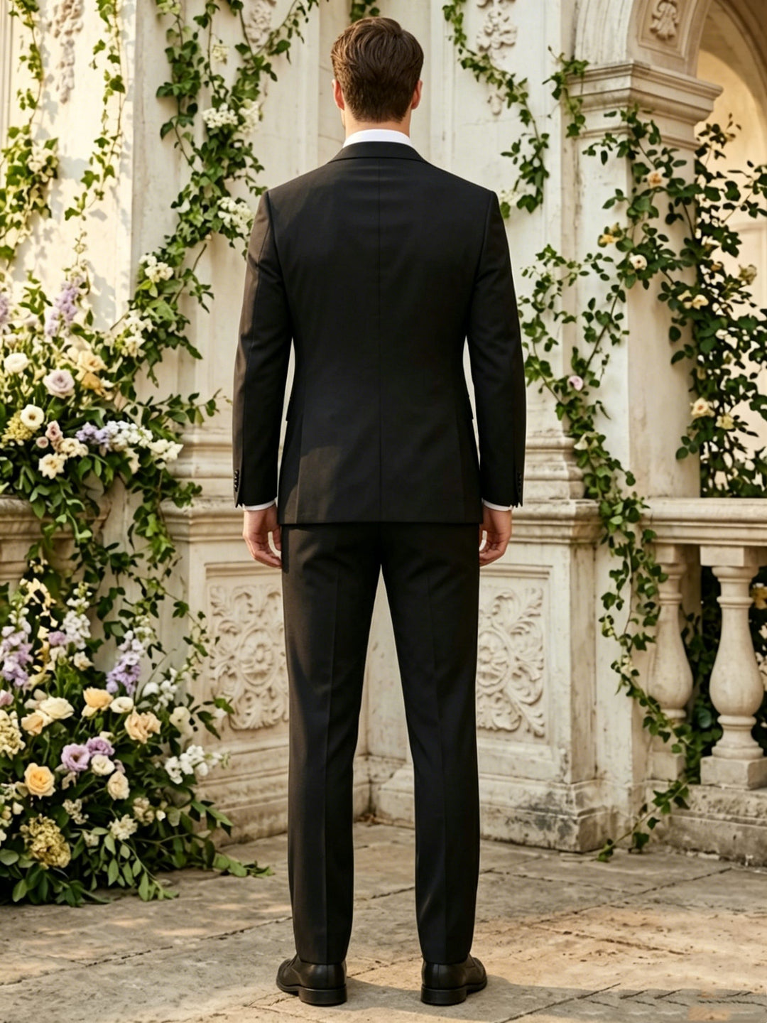 Veste homme de costume, 2 pièces, stretch et anti-rides, noir