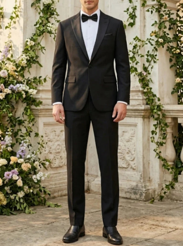 Veste homme de costume, 2 pièces, stretch et anti-rides, noir