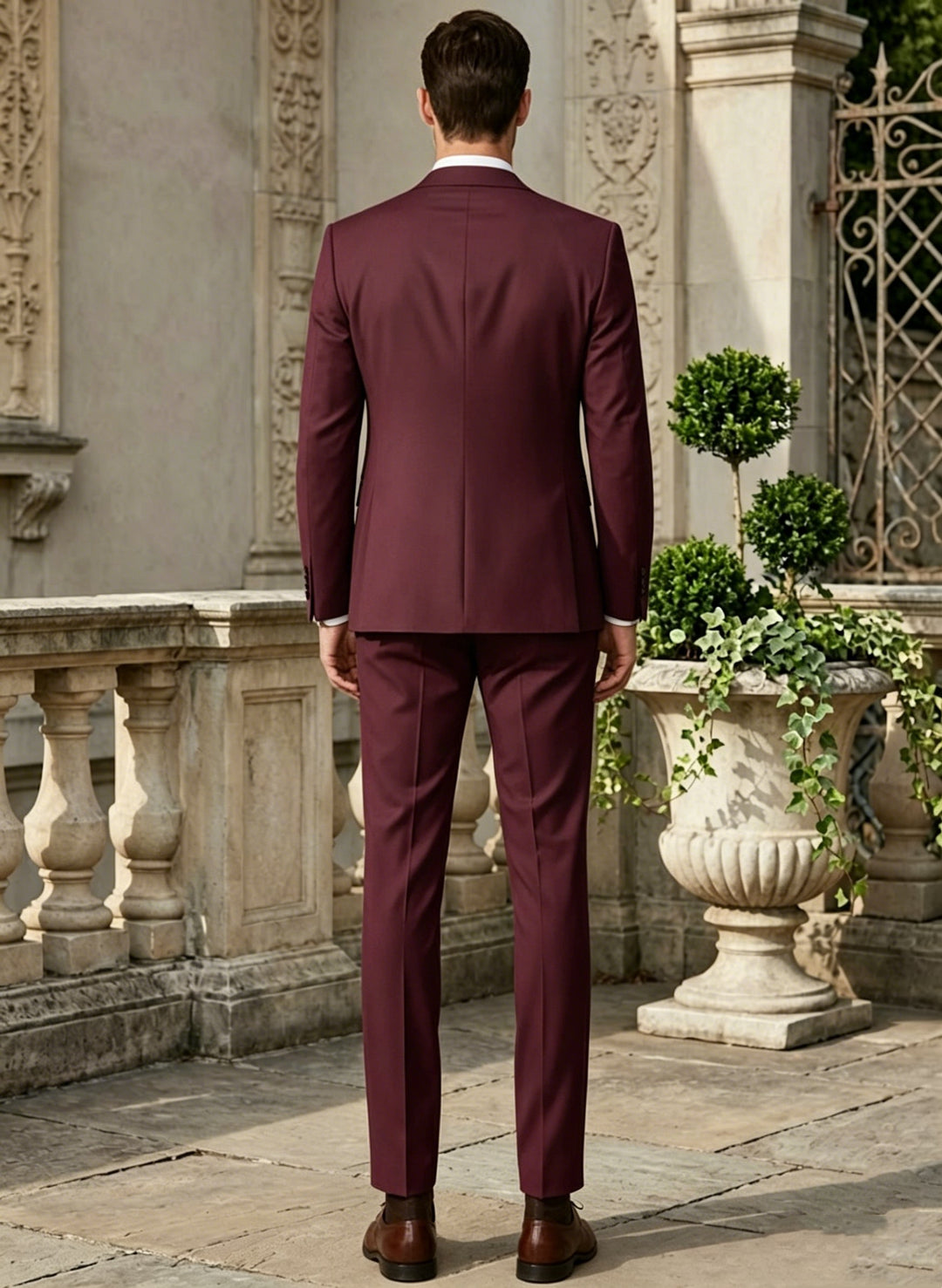 Costume homme 3 pièces, coupe slim, infroissable et extensible
