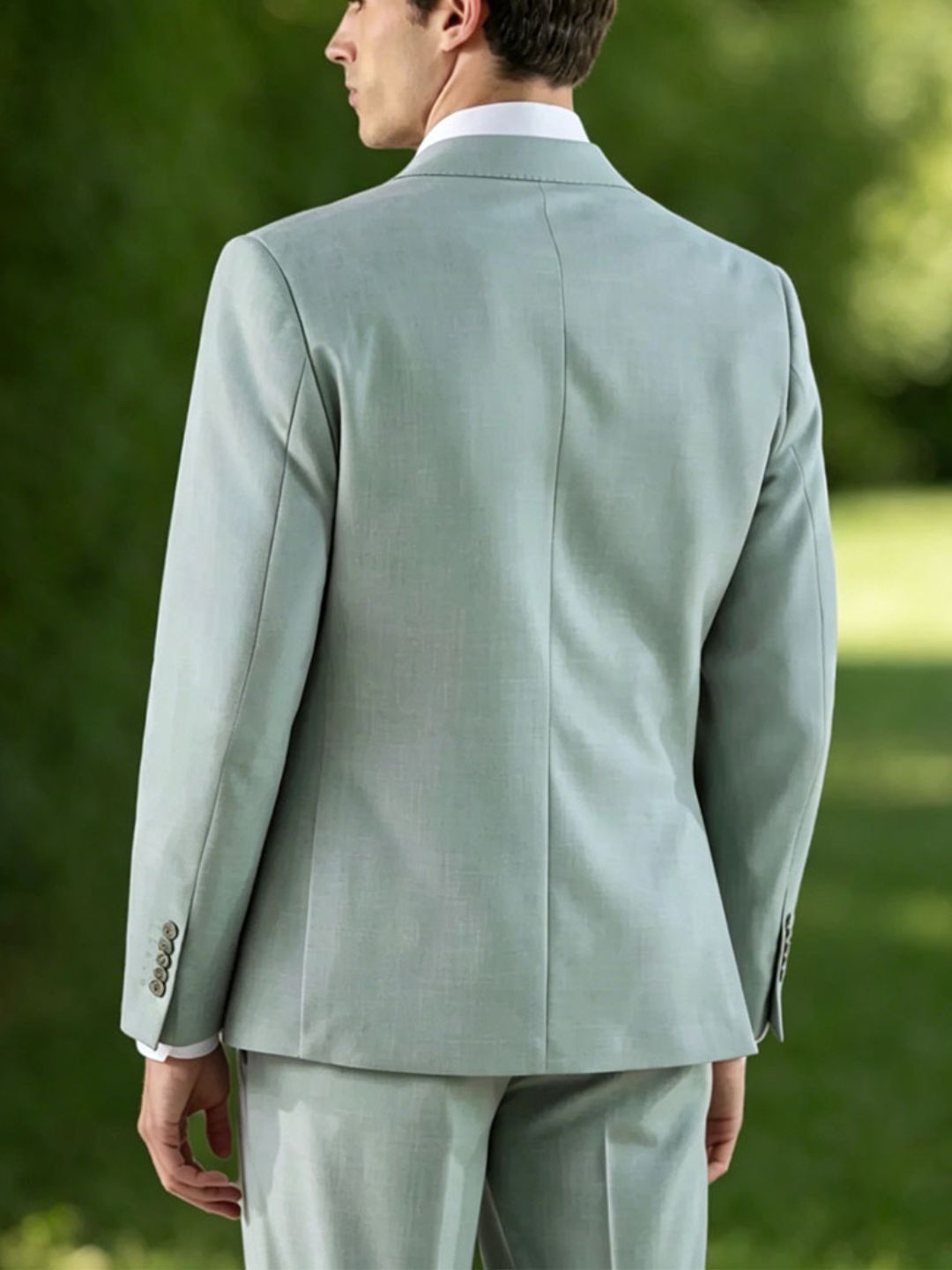Costume homme 2 pièces, vert clair à 2 boutons