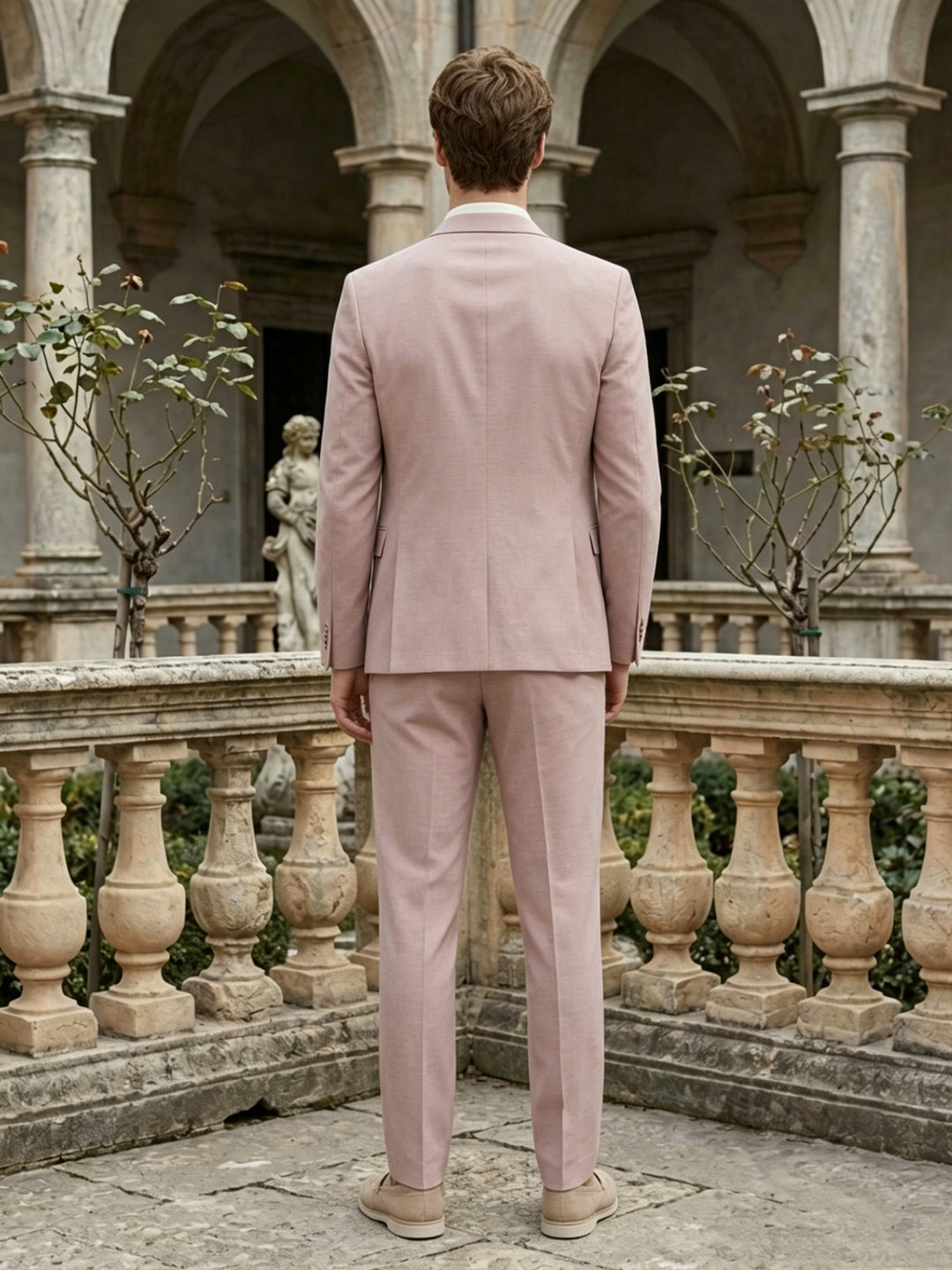Costume homme 2 pièces rose pâle confort bi-stretch
