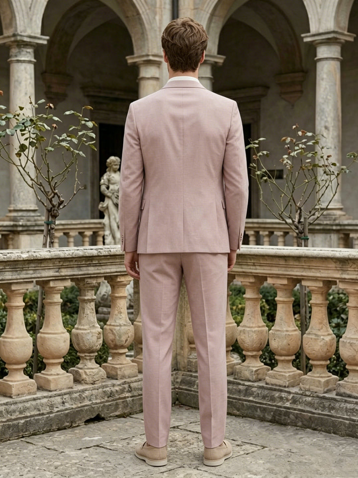 Costume homme 2 pièces rose pâle confort bi-stretch