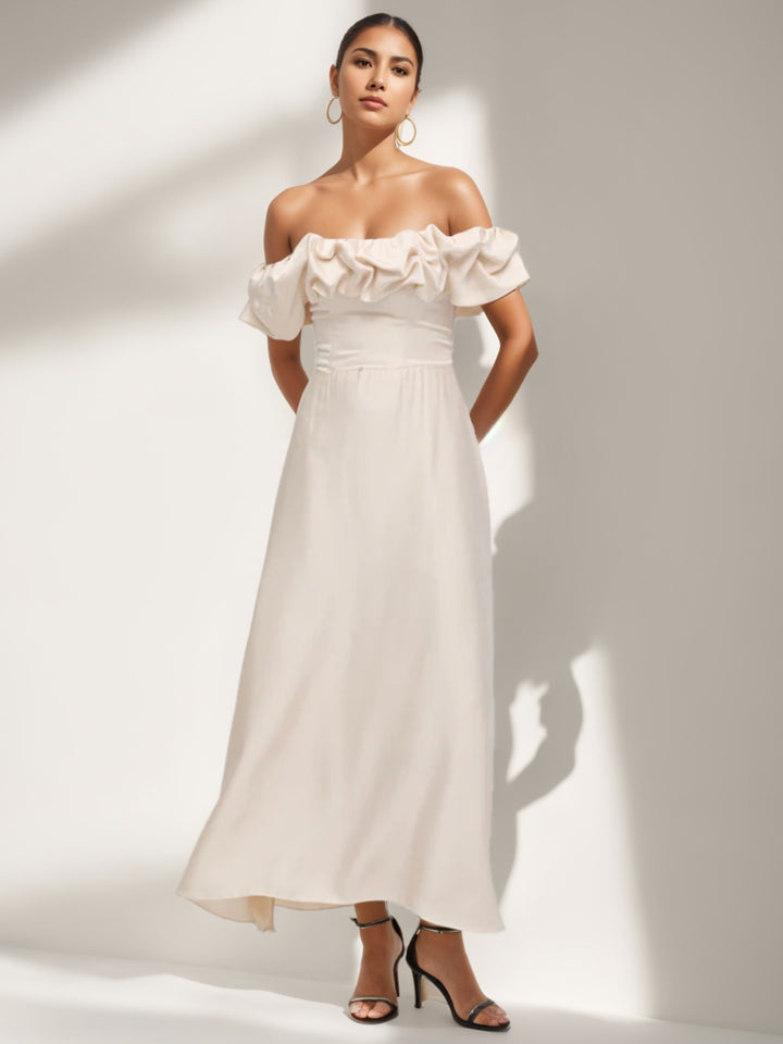 Gaine/Colonne Robe de Soirée à volants épaules dénudées