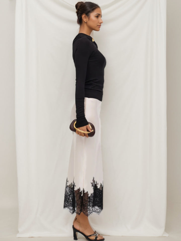 Gaine/Colonne Robe de Soirée Asymétrique orné de dentelle plissé à épaules dénudées