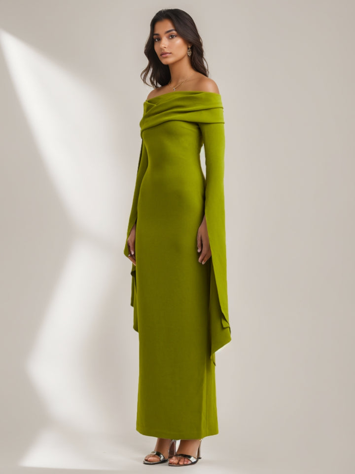 Trompette/Sirène Robe Décolleté Longueur de La Cheville Manches Longues