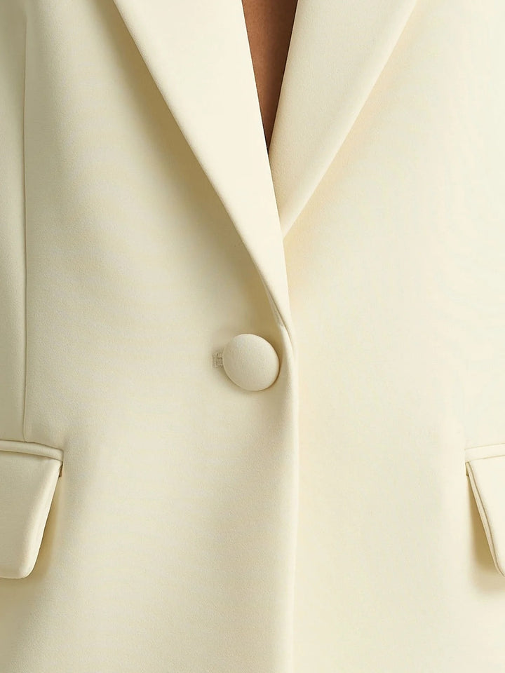 Veste de Costume Droite Col en V avec un Bouton