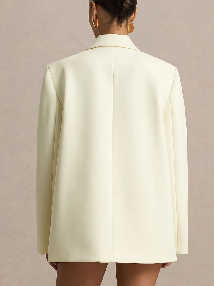 Veste de Costume Droite Col en V avec un Bouton