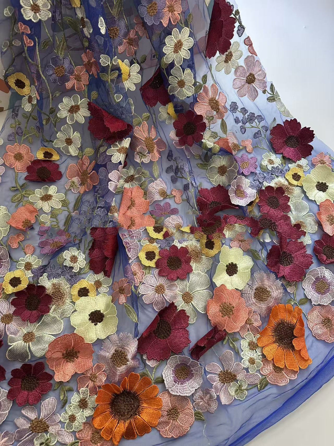 Robe mère de la mariée ligne A, col rond, manches longues, longueur midi, appliques