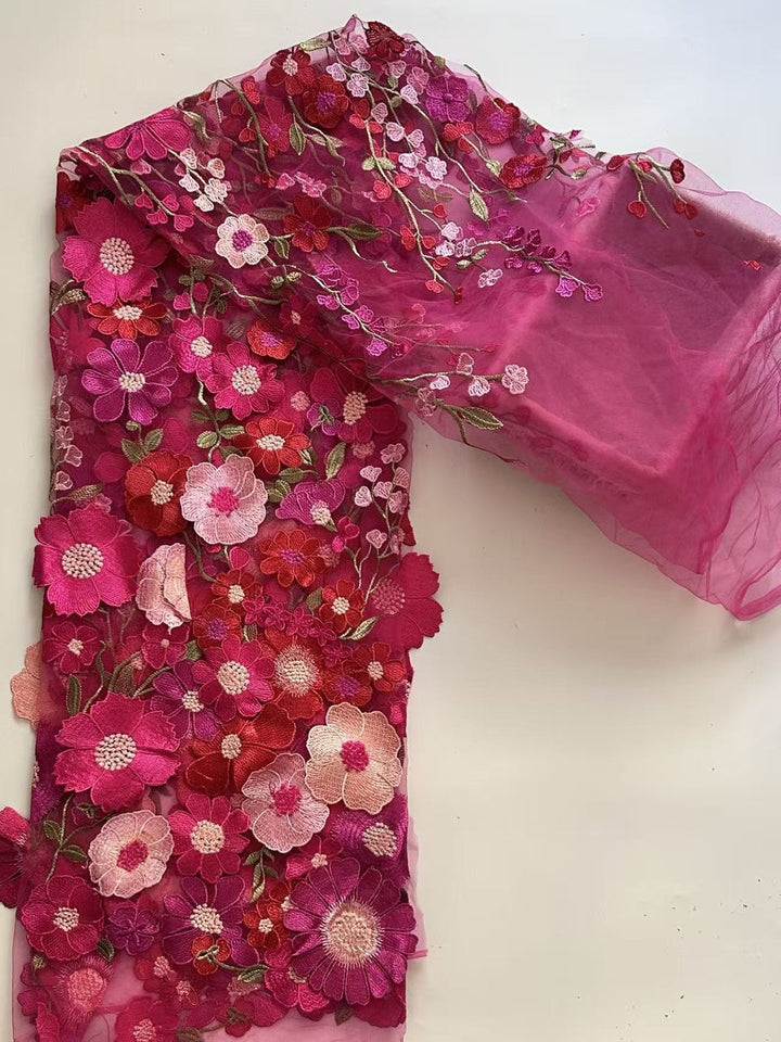 Robe mère de la mariée ligne A, col rond, manches longues, longueur midi, appliques