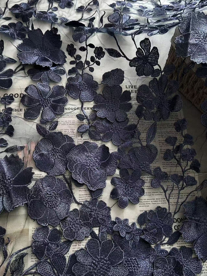 Robe mère de la mariée ligne A, col rond, manches longues, longueur midi, appliques