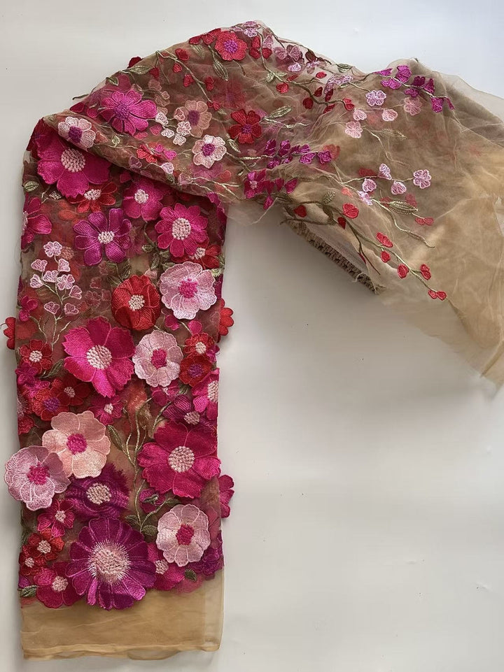 Robe mère de la mariée ligne A, col rond, manches longues, longueur midi, appliques