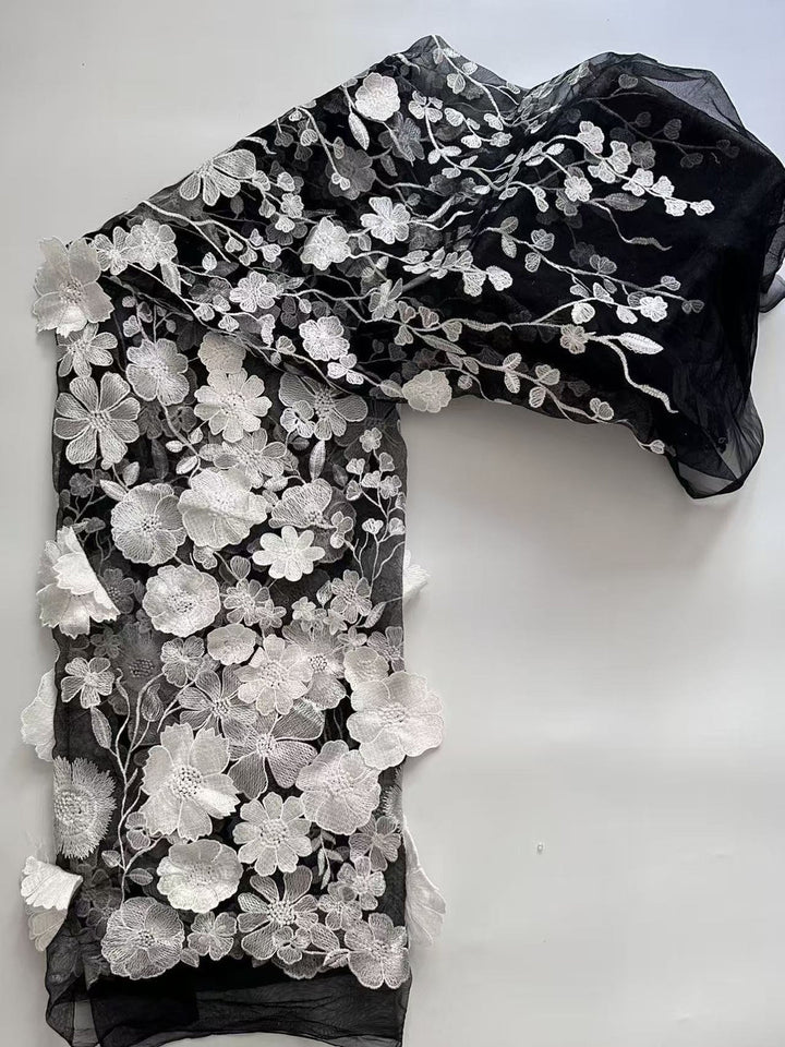 Robe mère de la mariée ligne A, col rond, manches longues, longueur midi, appliques