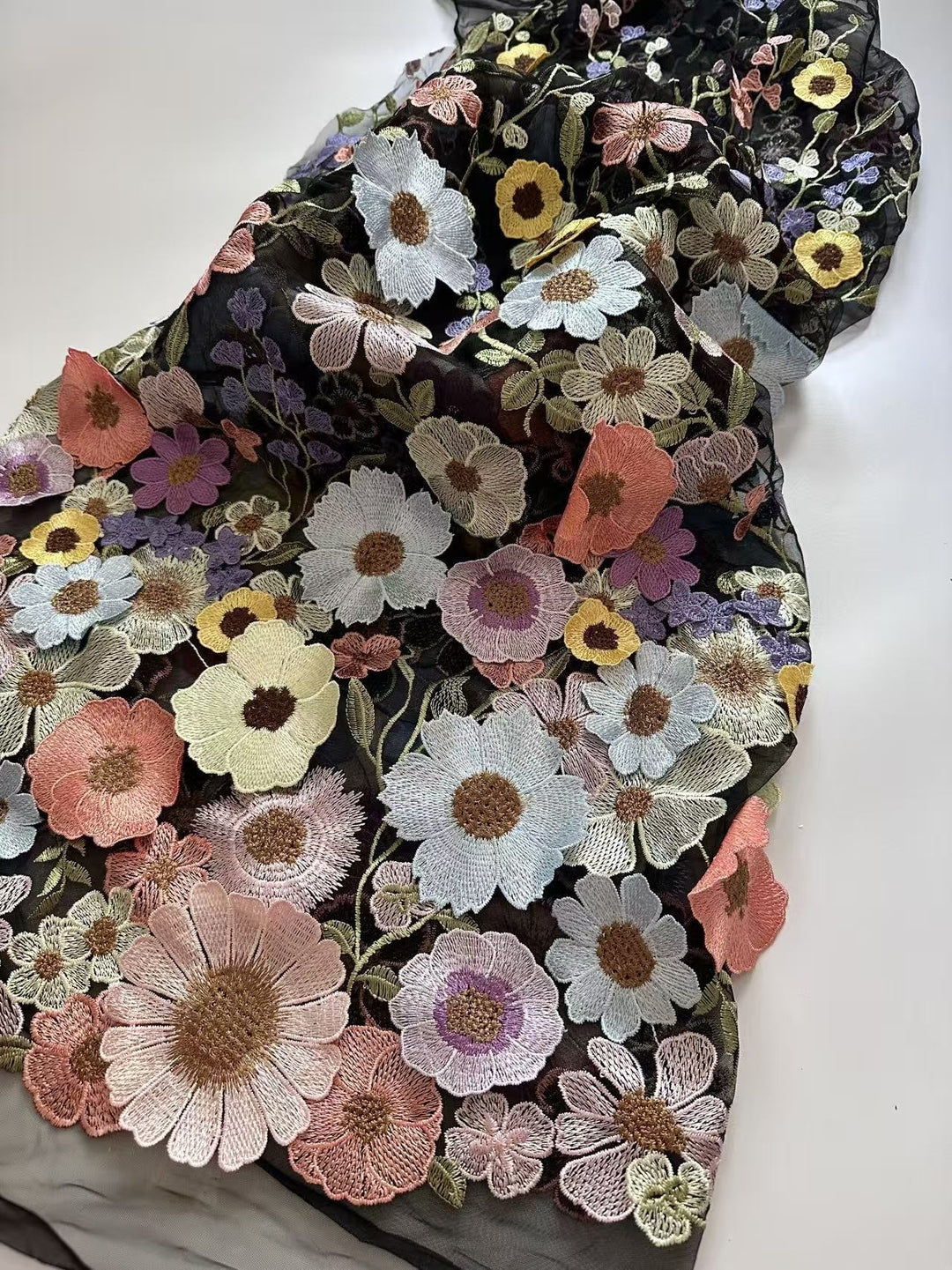 Robe mère de la mariée ligne A, col rond, manches longues, longueur midi, appliques