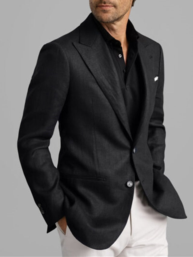 Veste Blazer à Deux Boutons à Coupe Ajustée pour Homme