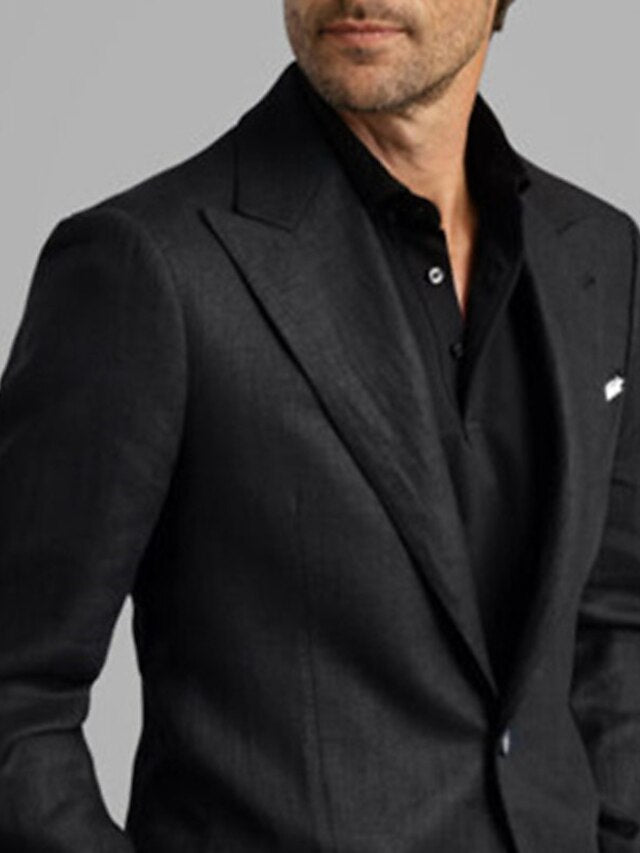 Veste Blazer à Deux Boutons à Coupe Ajustée pour Homme