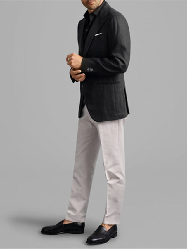 Veste Blazer à Deux Boutons à Coupe Ajustée pour Homme