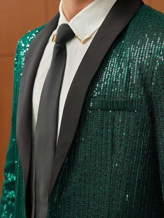 Veste de soirée à un bouton et simple boutonnage pour hommes, coupe ajustée