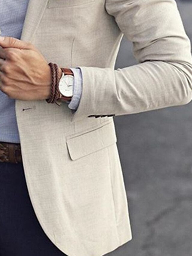 Veste Blazer à Un Bouton et Coupe Ajustée pour Homme