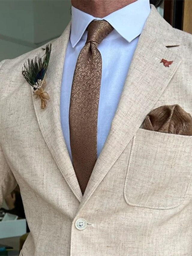 Veste Blazer à Un Bouton et Coupe Ajustée pour Homme