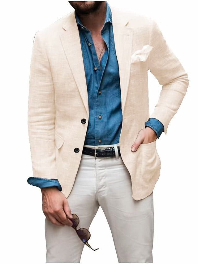 Veste Blazer à Deux Boutons à Coupe Ajustée pour Homme