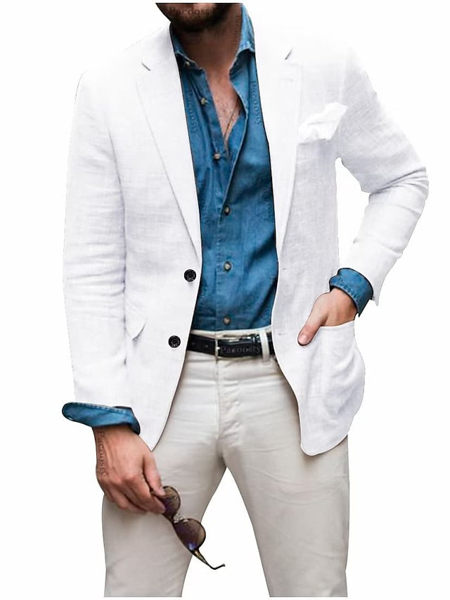 Veste Blazer à Deux Boutons à Coupe Ajustée pour Homme