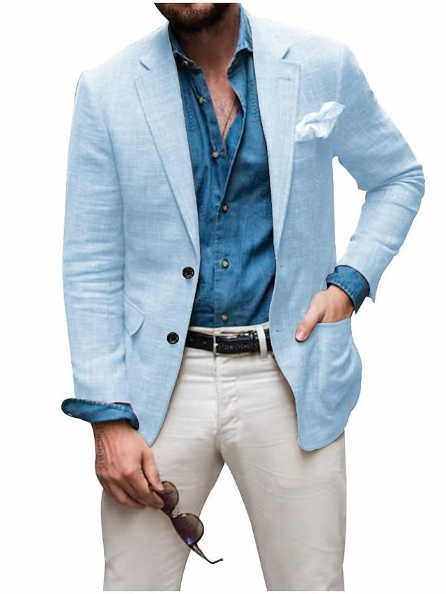 Veste Blazer à Deux Boutons à Coupe Ajustée pour Homme