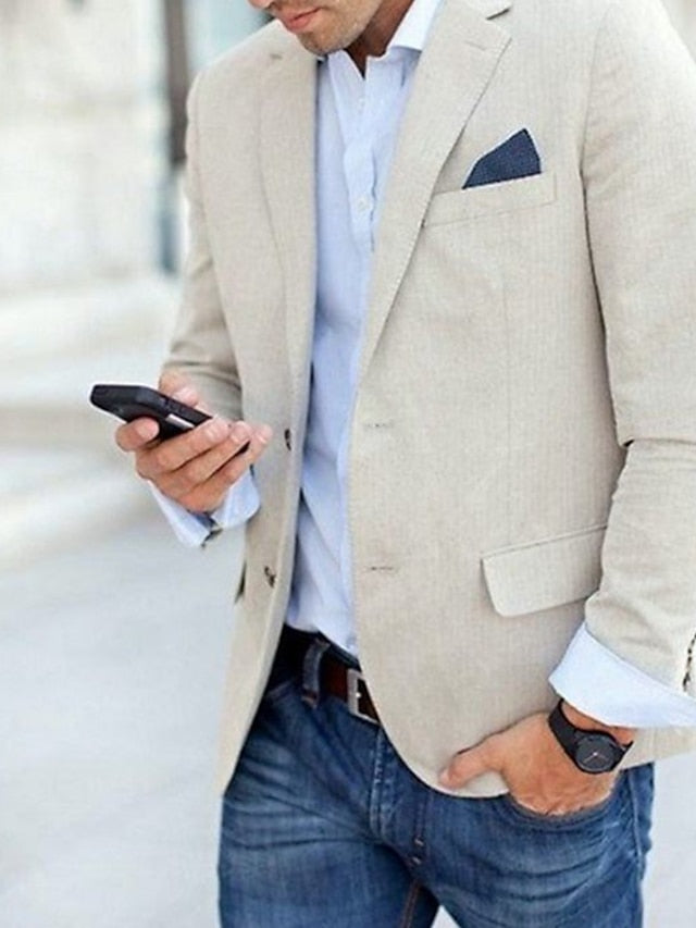 Veste Blazer à Deux Boutons à Coupe Ajustée pour Homme