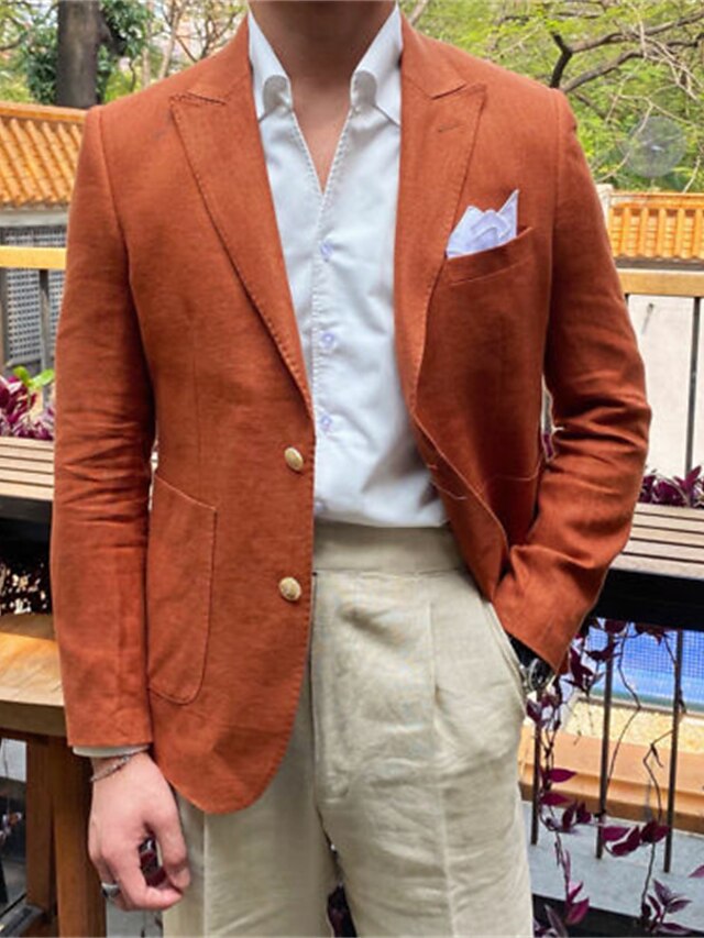 Veste Blazer à Deux Boutons à Coupe Ajustée pour Homme