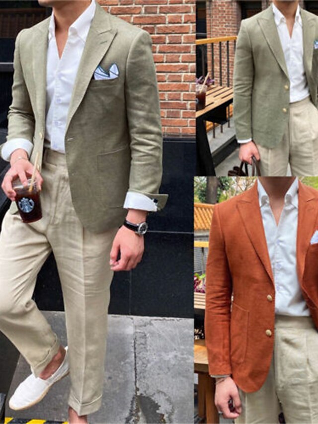 Veste Blazer à Deux Boutons à Coupe Ajustée pour Homme