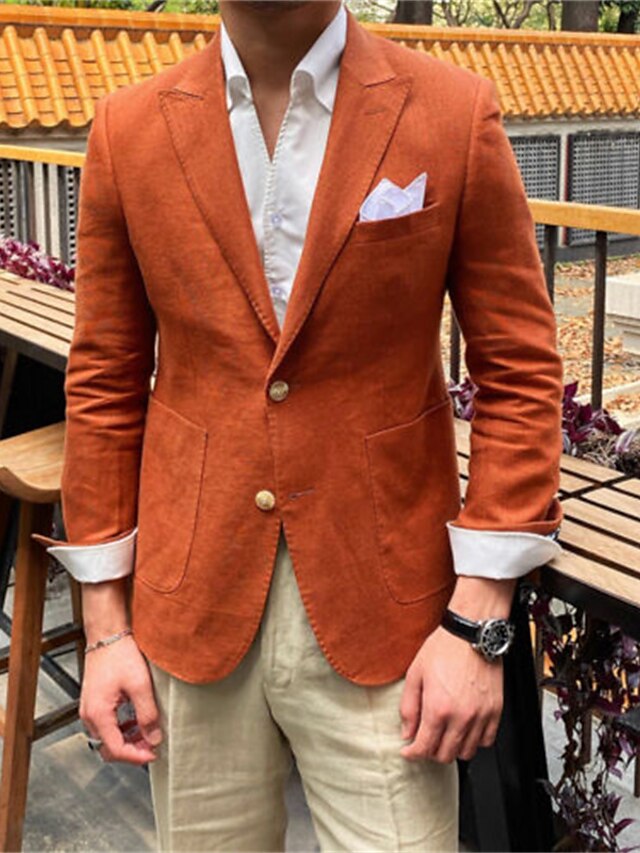 Veste Blazer à Deux Boutons à Coupe Ajustée pour Homme