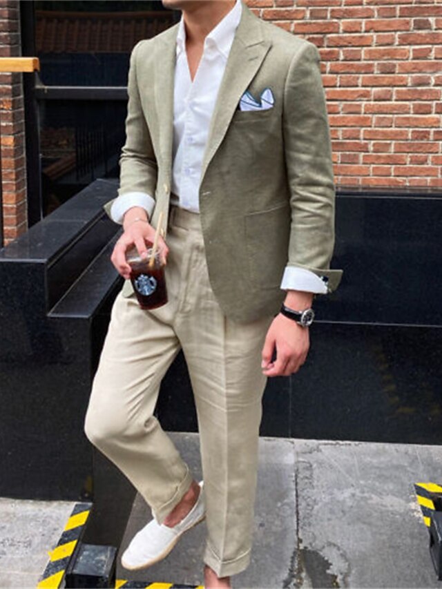 Veste Blazer à Deux Boutons à Coupe Ajustée pour Homme