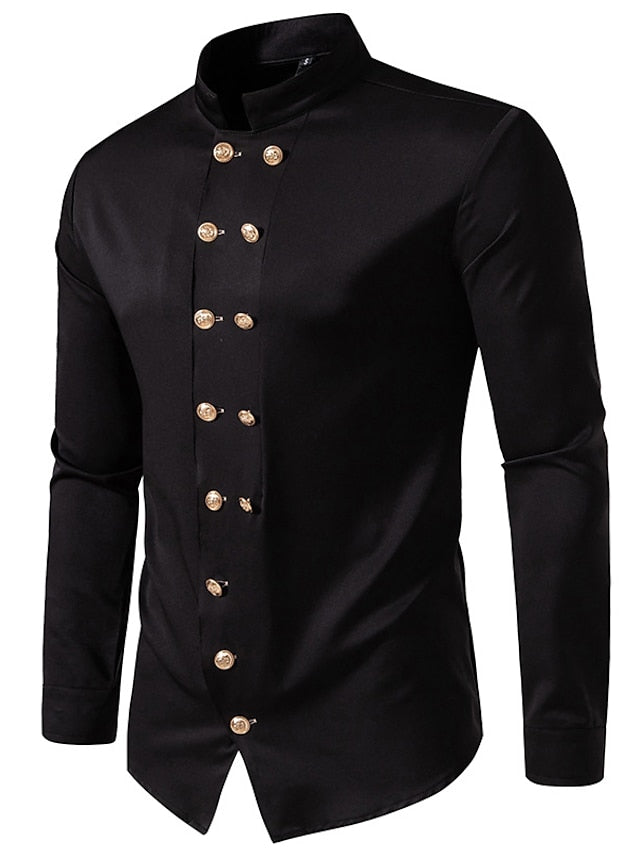 Chemise Classique à Manches Longues pour Homme de Couleur Unie