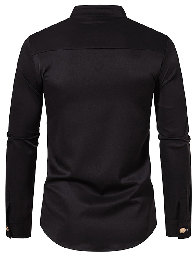 Chemise Classique à Manches Longues pour Homme de Couleur Unie