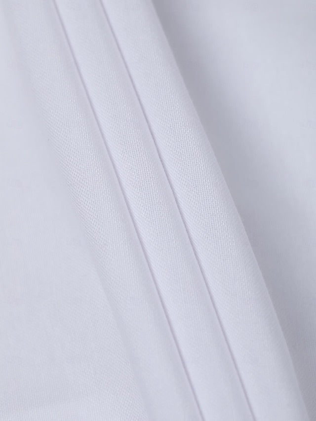 Chemise décontractée à manches longues en coton mélangé pour hommes, couleur unie