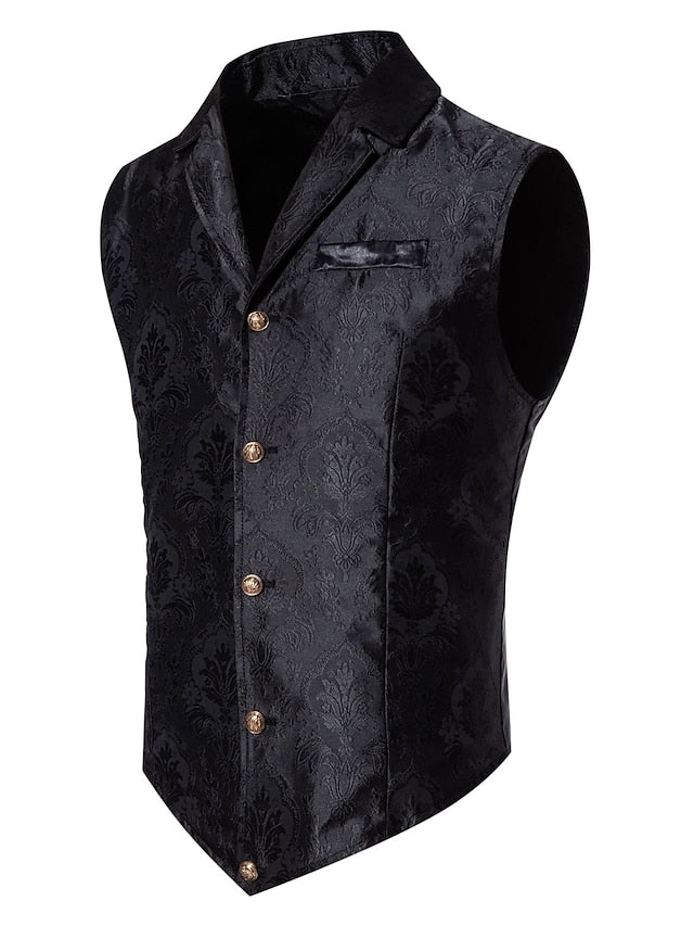 Gilet Steampunk à simple boutonnage à cinq boutons pour hommes