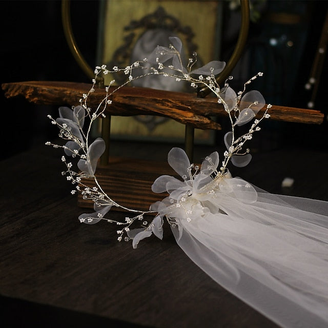 Voiles de mariage de style floral à un niveau, voiles d'épaule avec pendentif