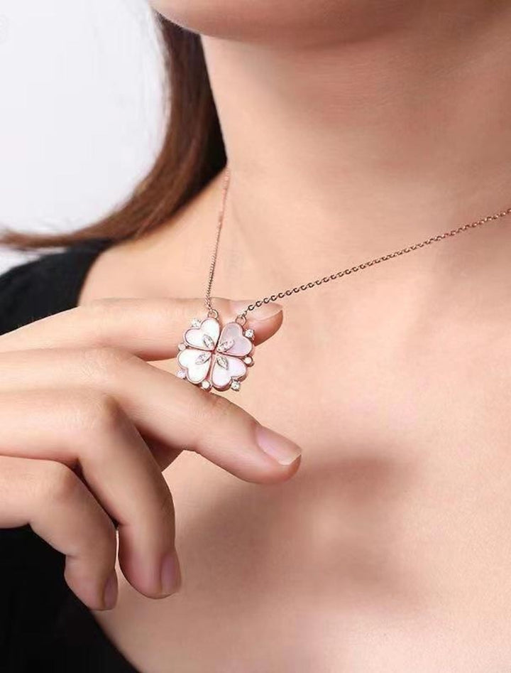 Collier trèfle pendentif romantique mignon pour femme